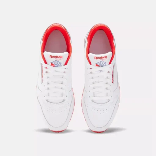 Basket en Cuir Reebok Classic Leather Blanche et Rouge 100033913 https://chb7.com original Algerie DZ