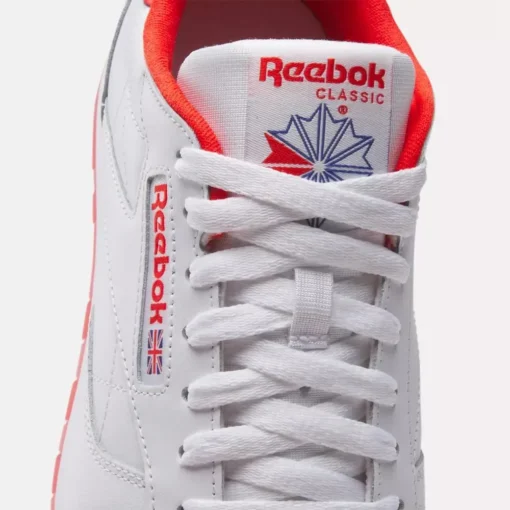 Basket en Cuir Reebok Classic Leather Blanche et Rouge 100033913 https://chb7.com original Algerie DZ