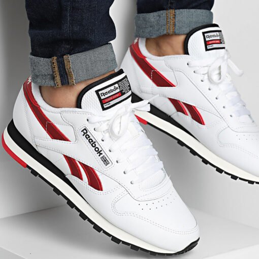 Baskets en Cuir Reebok Classic Leather White Red Black 100201077 https://chb7.com original Algerie DZ