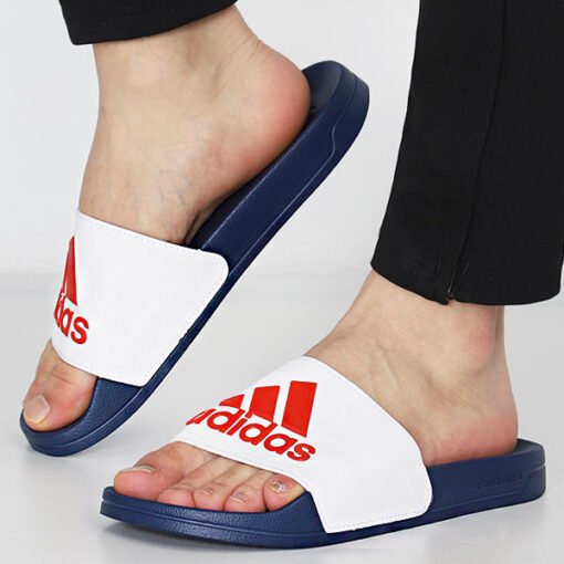 Claquettes Adilette Shower Bleu Marine Blanc HQ6885 https://chb7.com original Algerie DZ