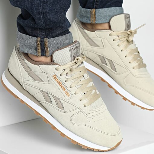 Baskets Reebok Classic Leather 2025  Beige Ash 100207942 https://chb7.com original Algerie DZ