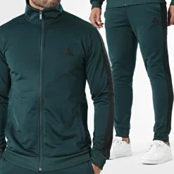 Survêtement adidas Sportswear Basic 3-Stripes Tricot Vert JX5502 https://chb7.com original Algerie DZ
